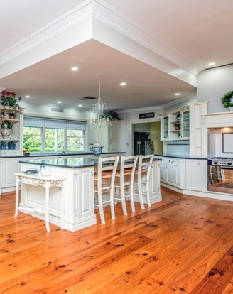 White French Provincial style custom made kitchen Renovation with central island by Adelaide Compass Kitchens