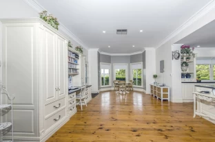 Hand Painted, Custom Made French Provincial Style Home Office, in the Adelaide Hills, made by Compass Kitchens.