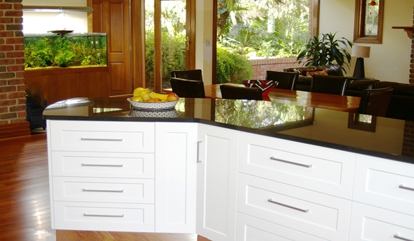 Absolute Black Granite tops and Shaker Doors by Adelaide Compass Kitchens